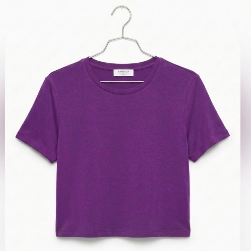 NWT• BABATON Isamu T-Shirt Purple Acai Rayon Spandex Soft Tee NWT Size S